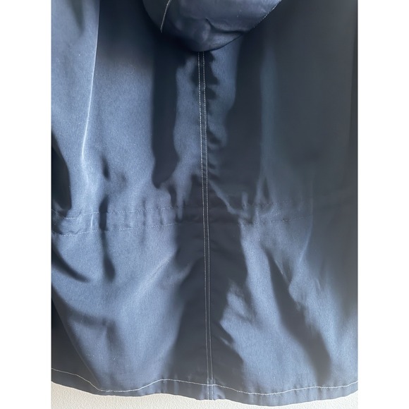 Talbots Navy Hooded Utility Jacket Women's Large Zip Front Drawstring Waist - Picture 15 of 16